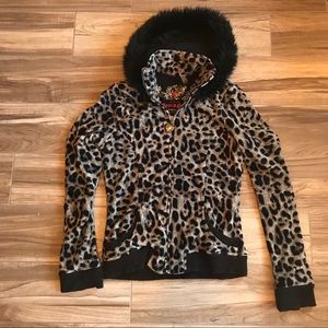 Size M Twisted Heart Cheetah ZIP up jacket hoodie